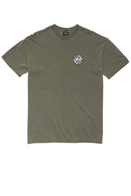 Stussy Mens Chequer Dot SS T Shirt Green - YAXWQ9230